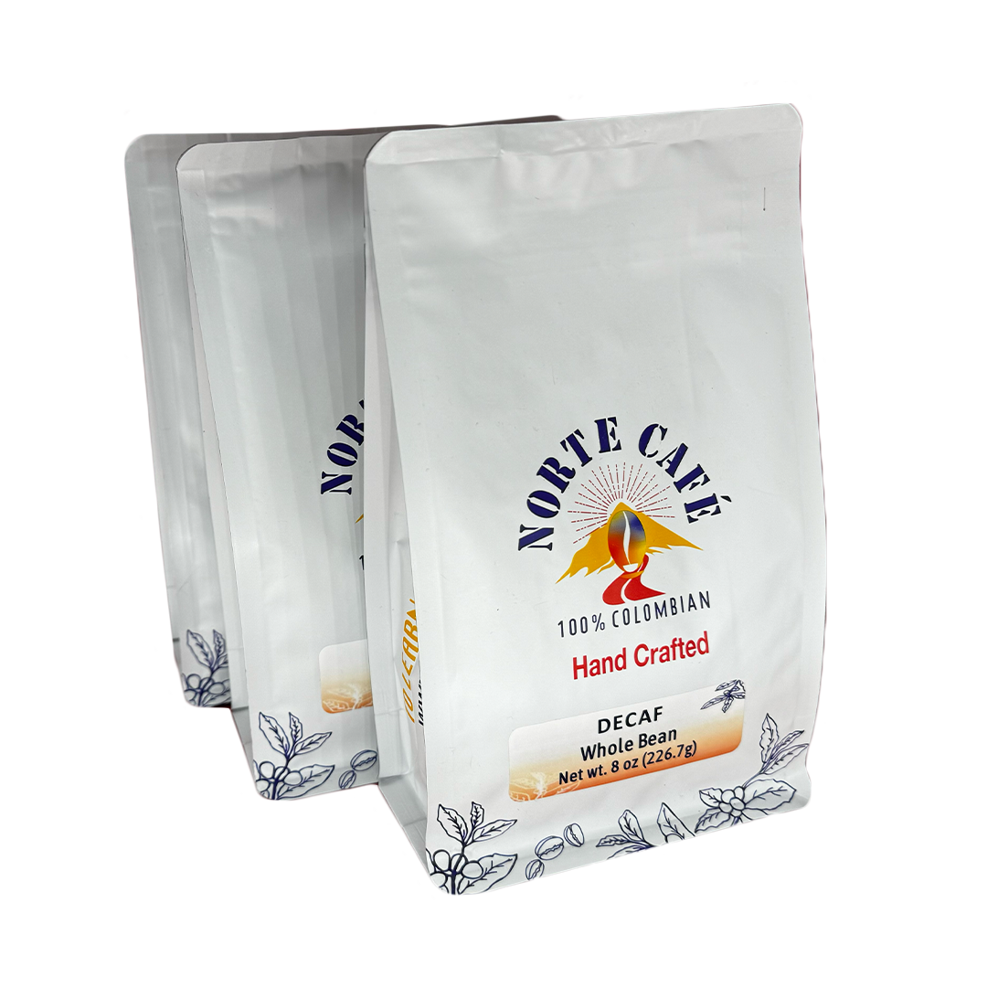 Decaf - Bundle & Save - 3 Pack Colombian Coffee (8 ozs per pack) Single Origin, Fair Trade and Locally Roasted - Norte Café