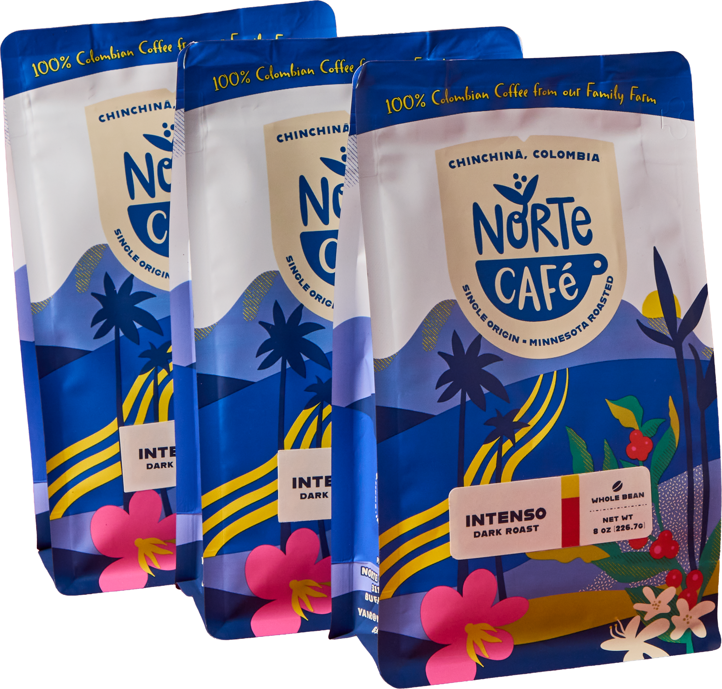 Dark Roast - Bundle & Save - 3 Pack Colombian Coffee (8 ozs per pack)