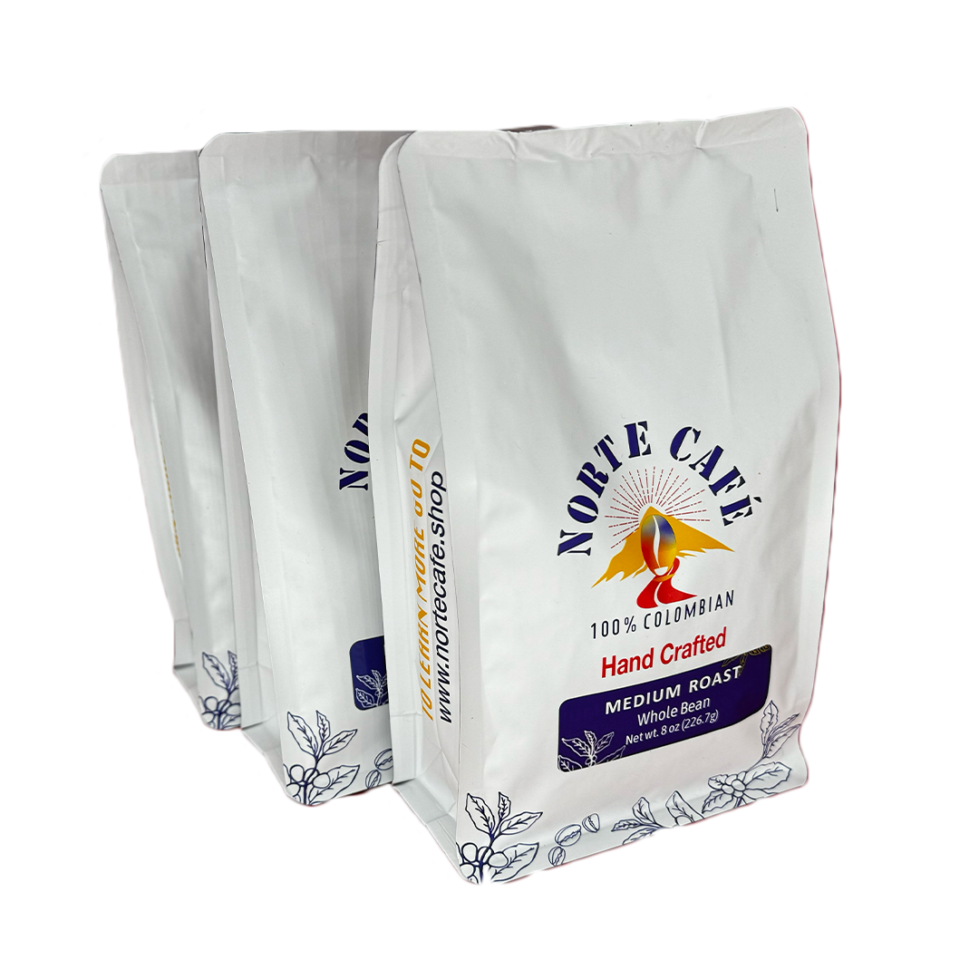 Medium Roast - Bundle & Save - 3 Pack Colombian Coffee (8 ozs per pack) Single Origin, Fair Trade and Locally Roasted - Norte Café